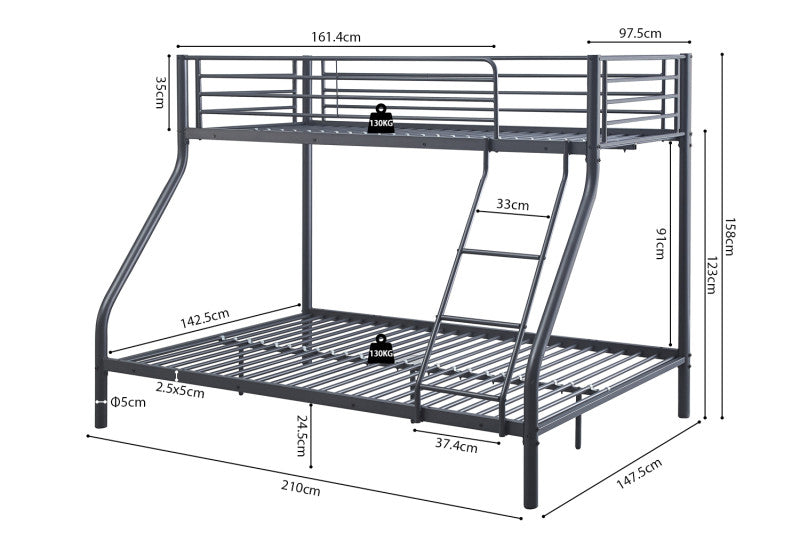 Etagenbett Trio Metall 140/90x200