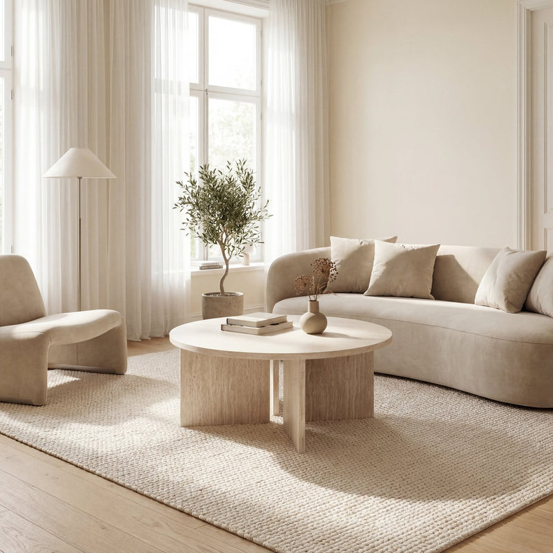 SALONTAFEL DRASIR - Wow Home Beige 90 DIA Rond