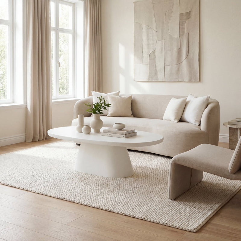 SALONTAFEL TAVIRA ROND - Wow Home Cement 120x70