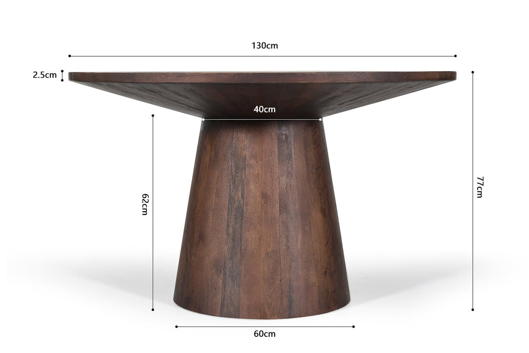TAFEL TOMMY 130Ø - Wow Home 130 DIA Rond Bruin