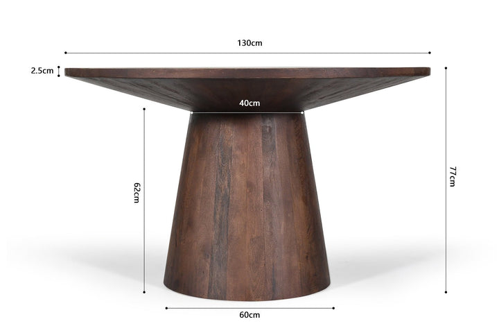 TAFEL TOMMY 130Ø - Wow Home 130 DIA Rond Bruin