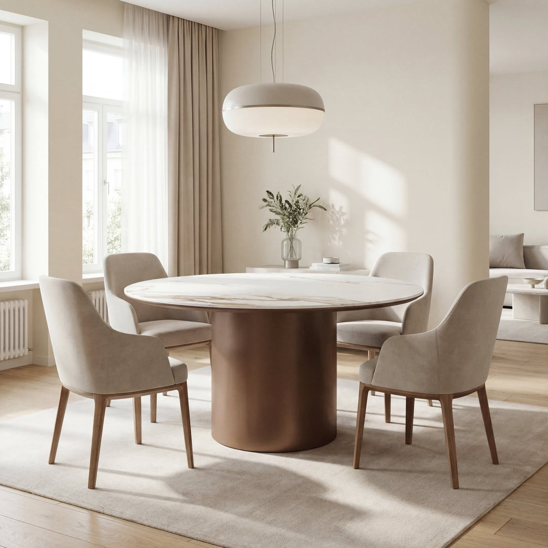 Isabella Brown Eettafel rond - Wow Home 130CM Ø