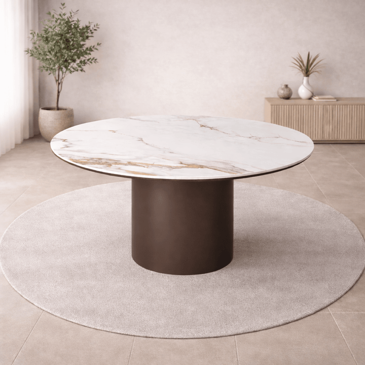 Isabella Brown Eettafel rond - Wow Home 130CM Ø