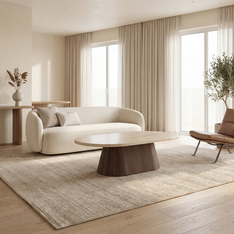 KIMBERLY BROWN SALONTAFEL OVAAL - Wow Home 130x70x45