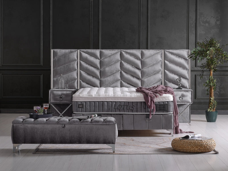 Lotus bedset incl. 2x nachtkast + bench - Wow Home 160x200