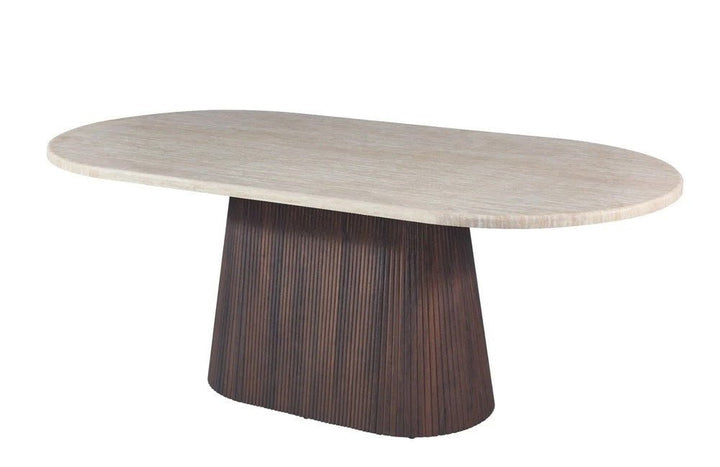 KIMBERLY BROWN OVAL 200X90X75 FLINTSTONE MARBLE TOP - Wow Home 160X90X75