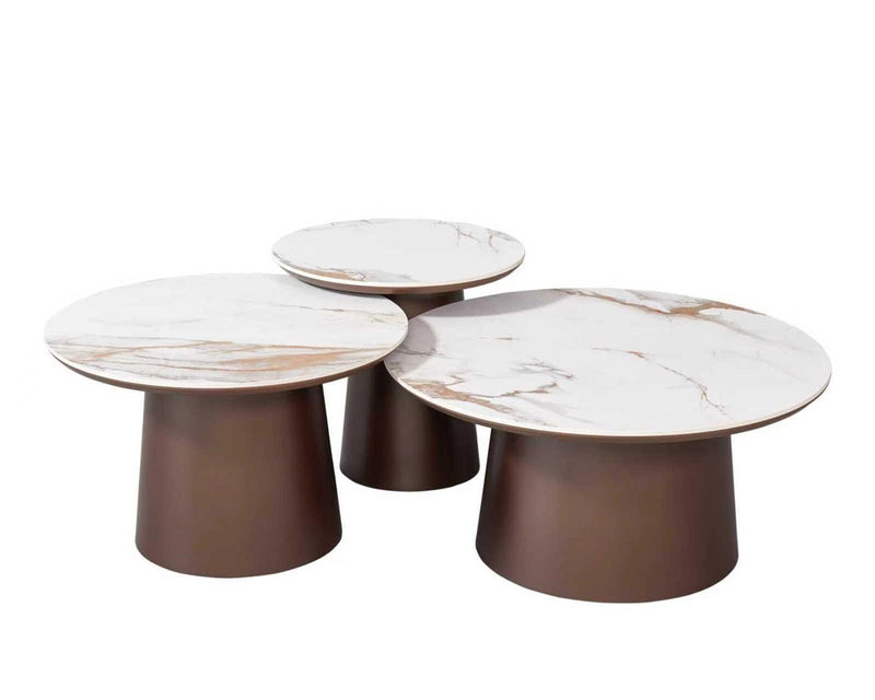 Isabella Brown Salontafels Rond - Wow Home