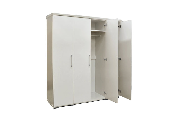 KLEDINGKAST MIKE 4 DEUREN WIT - Wow Home 80x183 cm