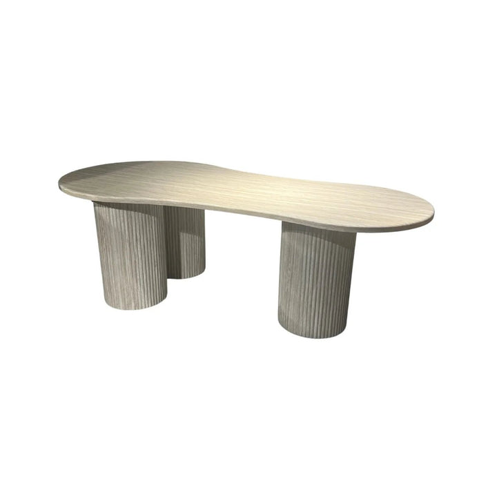 EETTAFEL FLINTSTONE CURVE MARBLE TOP 220X110X75 - Wow Home