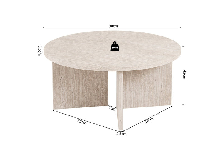 SALONTAFEL DRASIR - Wow Home Beige 90 DIA Rond