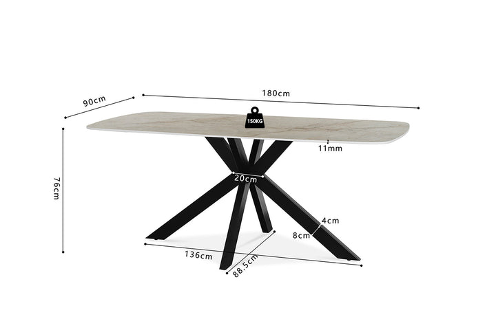 EETTAFEL APOLLO - Wow Home Beige 180X90X76