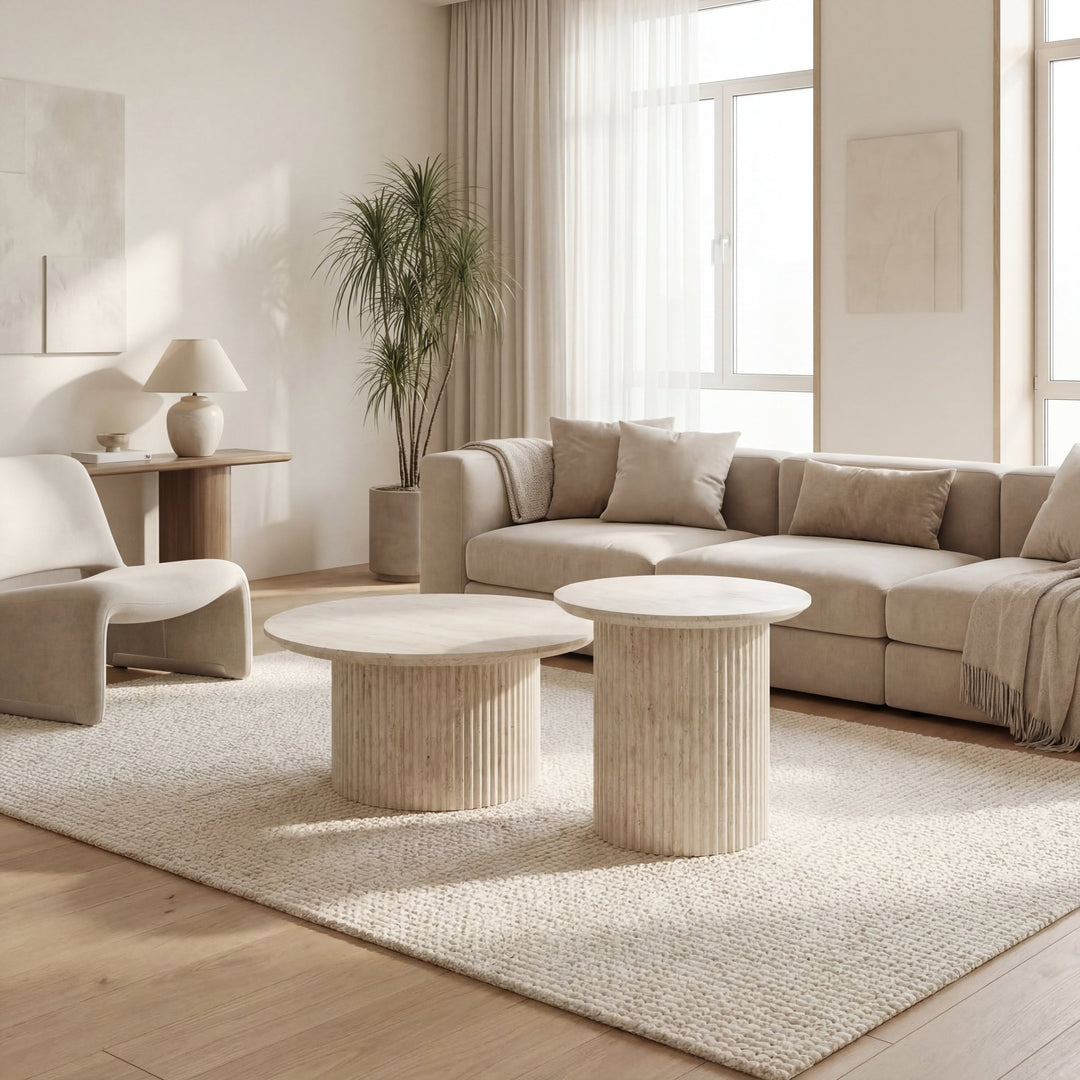 SALONTAFEL LAGOS ROND - Wow Home Beige 80Ø