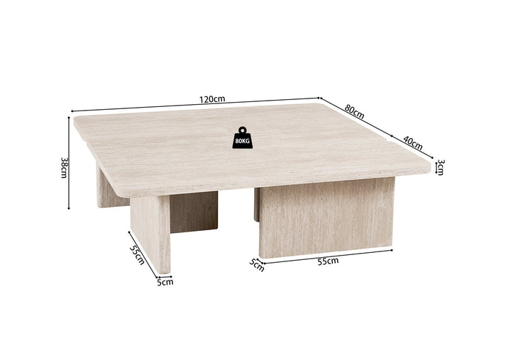 SALONTAFEL ARALLO - Wow Home Beige 120x80 cm