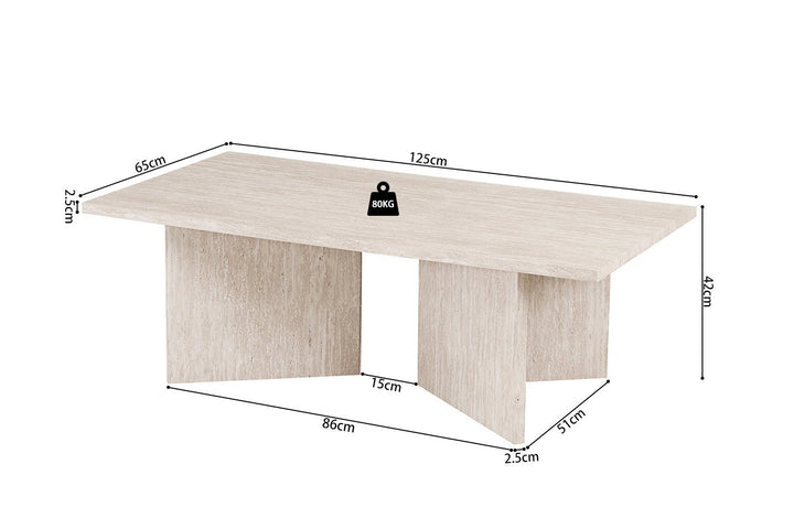 SALONTAFEL LITAR - Wow Home Beige 125x65