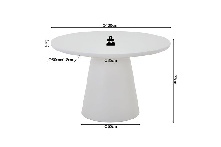 EETTAFEL TAVIRA ROND - Wow Home Cement 120Ø