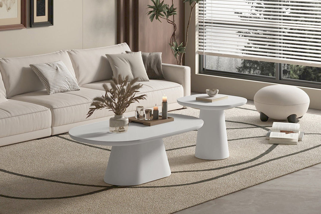 SALONTAFEL TAVIRA ROND - Wow Home Cement 120x70