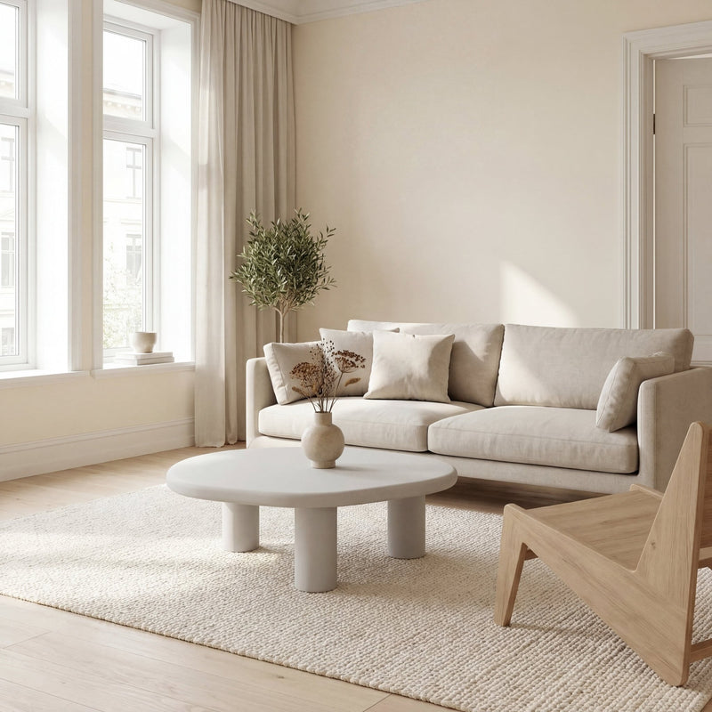 SALONTAFEL TAVIRA OVAAL - Wow Home Cement 120x70
