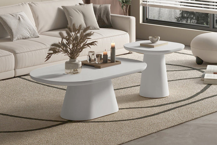 SALONTAFEL TAVIRA ROND - Wow Home Cement 120x70