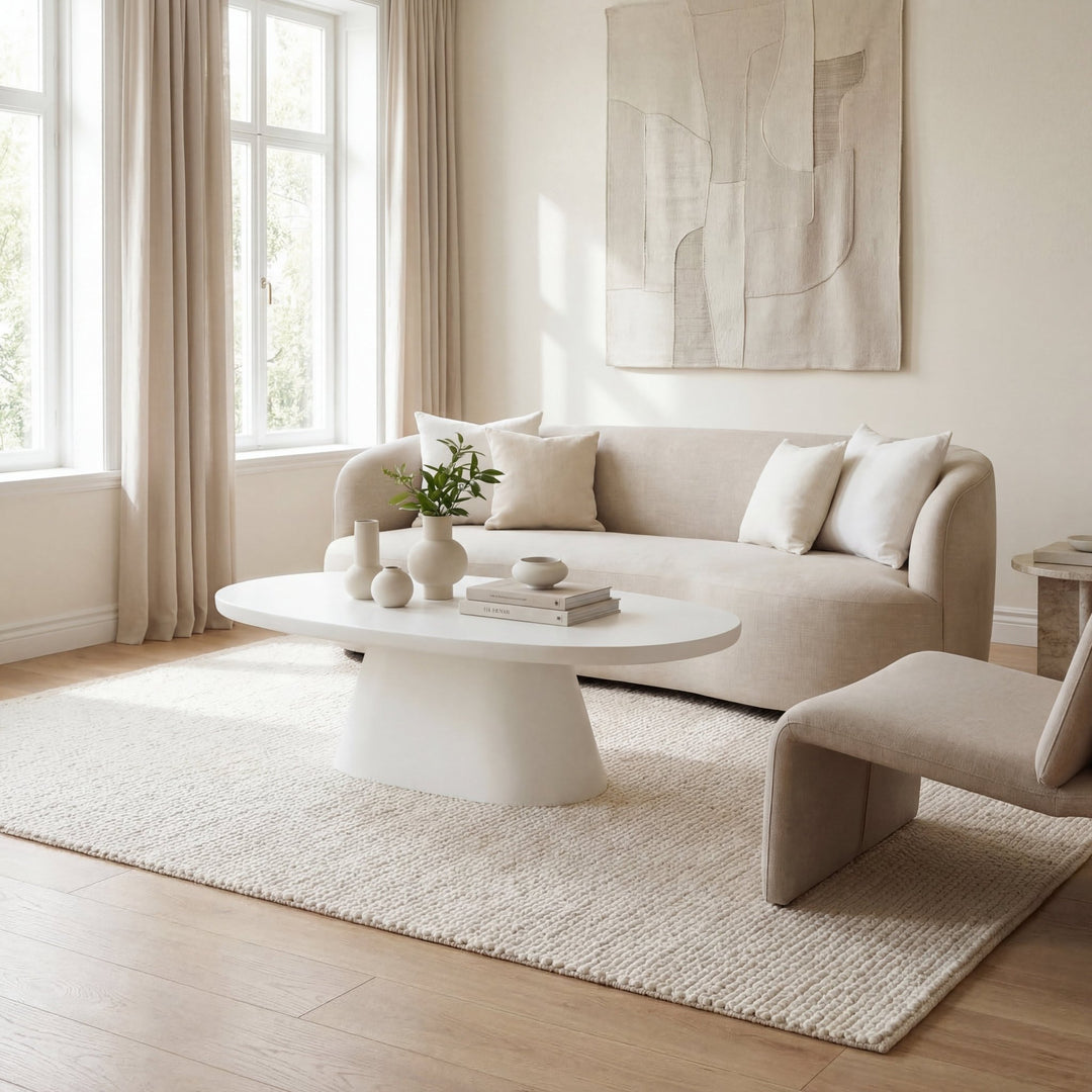 SALONTAFEL TAVIRA ROND - Wow Home Cement 120x70