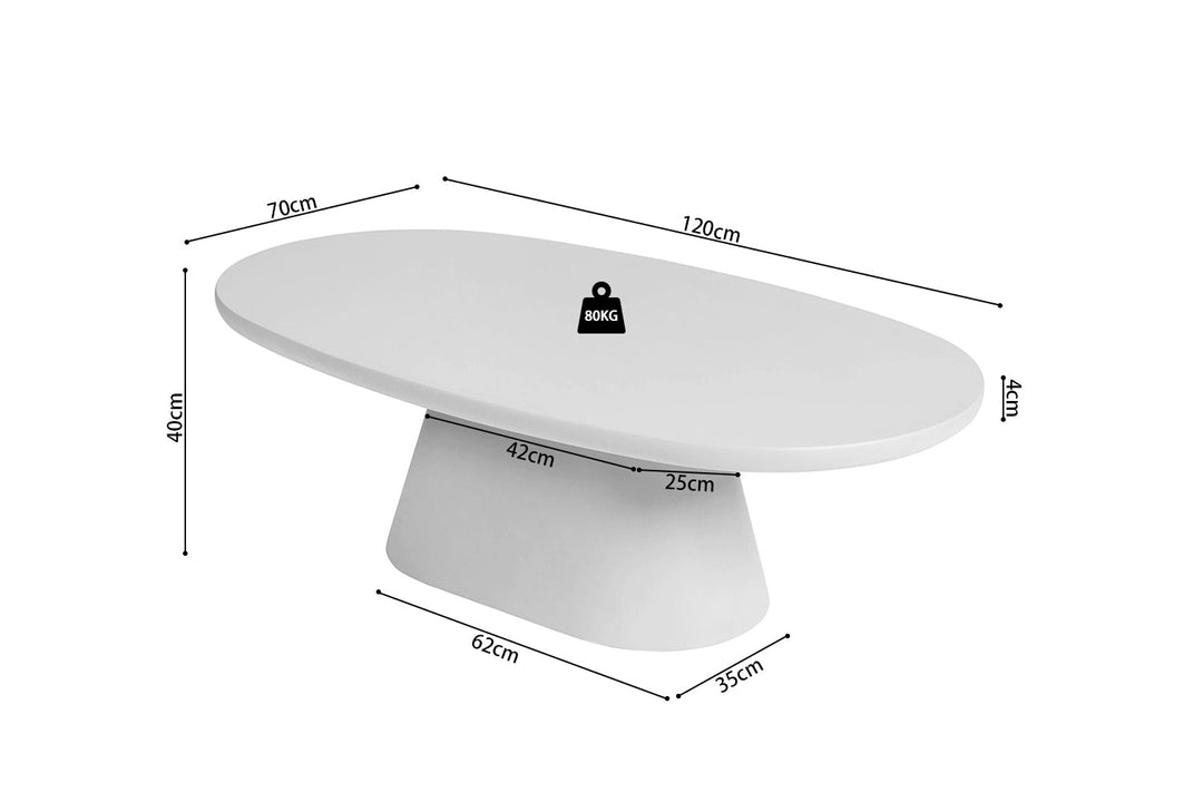 SALONTAFEL TAVIRA ROND - Wow Home Cement 120x70