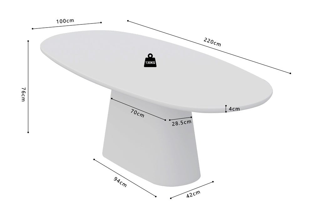 EETTAFEL TAVIRA - Wow Home Cement 220X100 cm