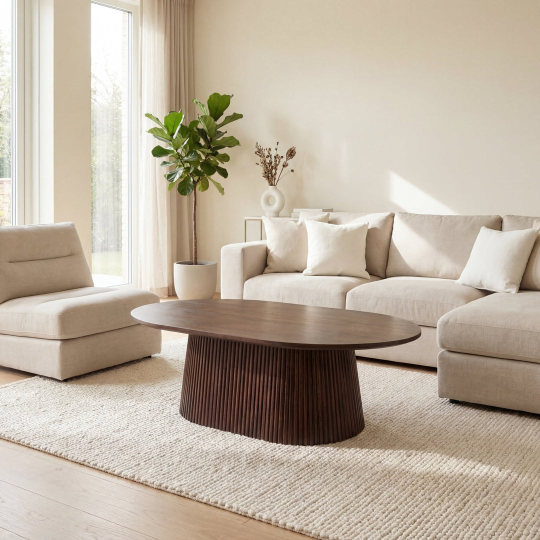 SALONTAFEL MIGUEL - Wow Home Donkerbruin 120 DIA Rond