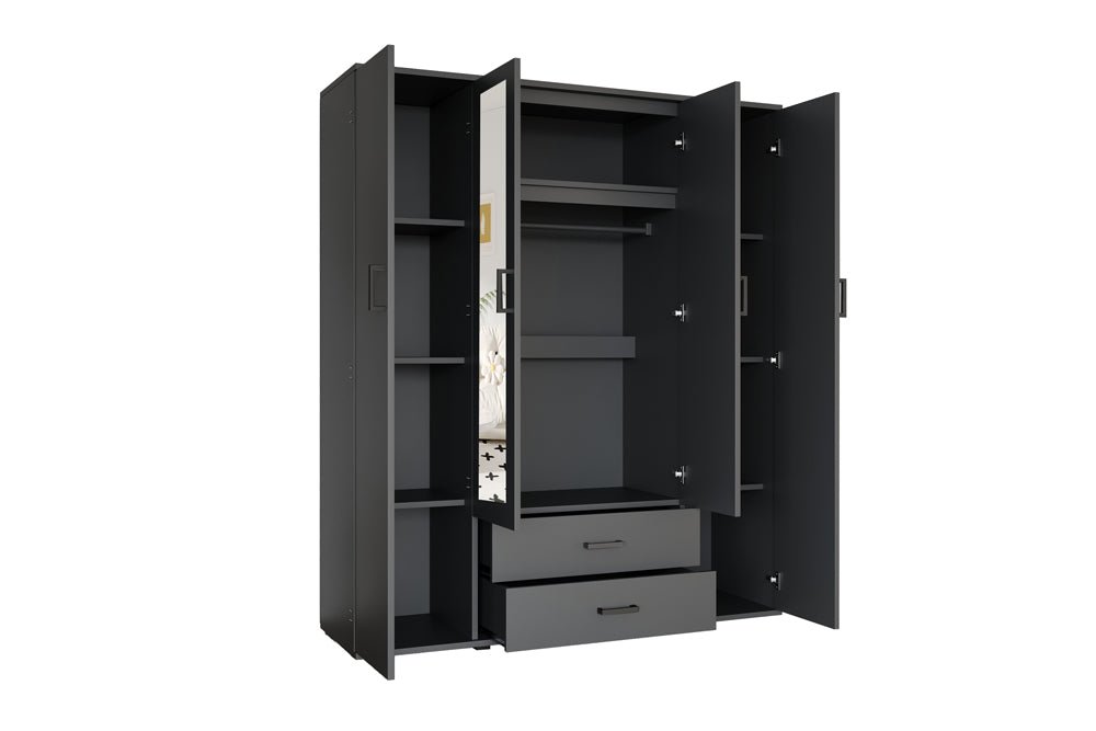 KLEDINGKAST MARC DONKERGRIJS - Wow Home Donkergrijs 80x185 cm