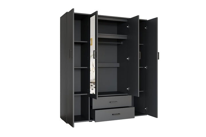 KLEDINGKAST MARC DONKERGRIJS - Wow Home Donkergrijs 80x185 cm