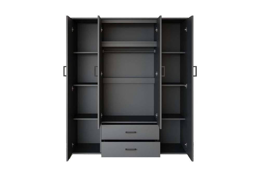 KLEDINGKAST MARC DONKERGRIJS - Wow Home Donkergrijs 80x185 cm