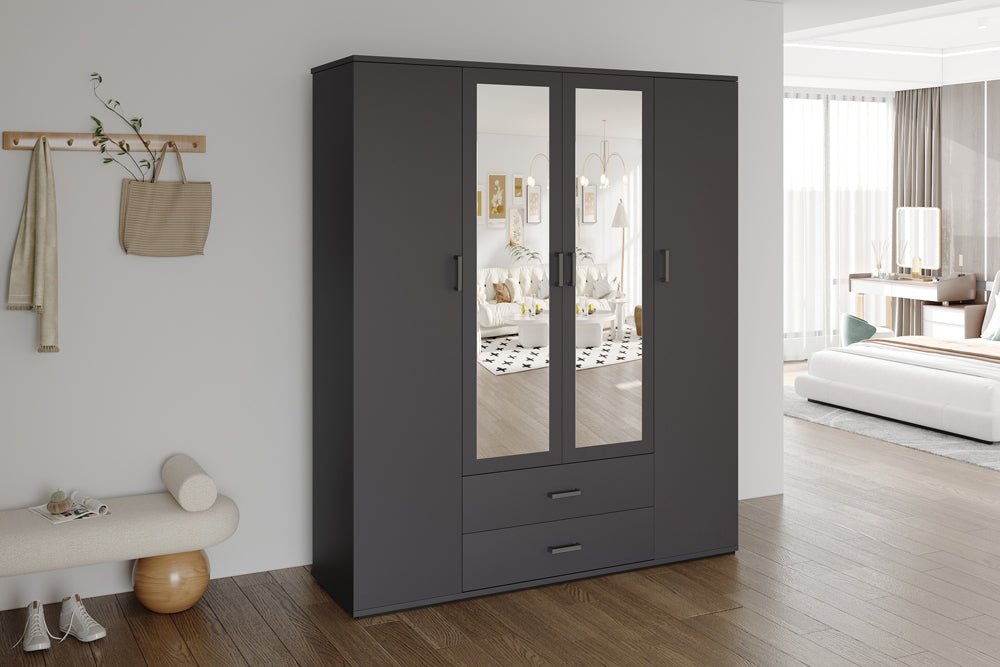 KLEDINGKAST MARC DONKERGRIJS - Wow Home Donkergrijs 80x185 cm