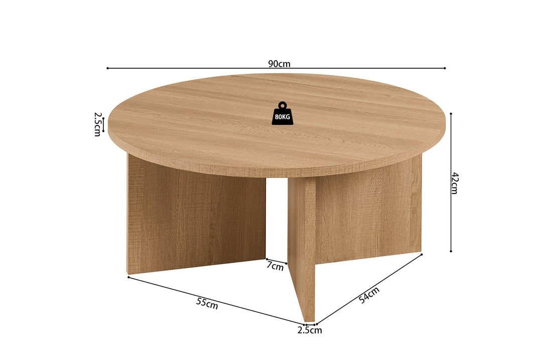 SALONTAFEL DRASIR - Wow Home Eik 90 DIA Rond