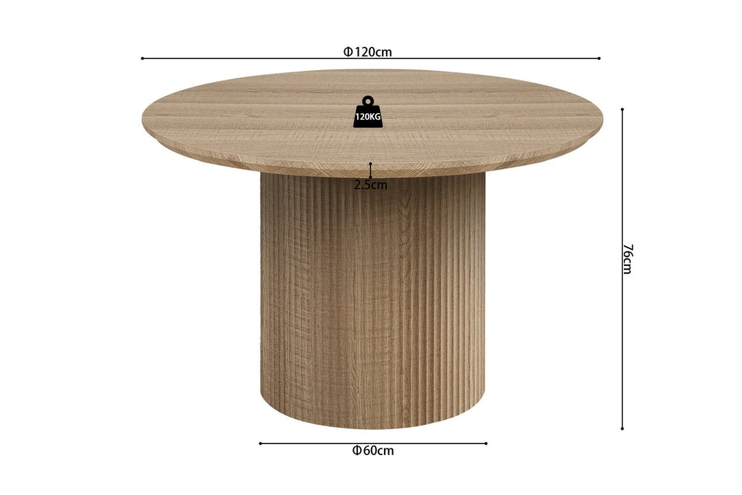 TAFEL LAGOS ROND 120Ø - Wow Home Eik 120 DIA Rond