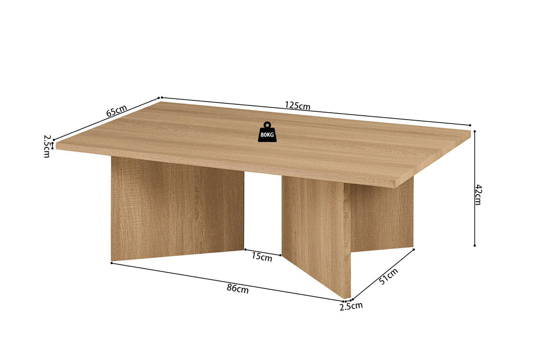 SALONTAFEL LITAR - Wow Home Eik 125x65