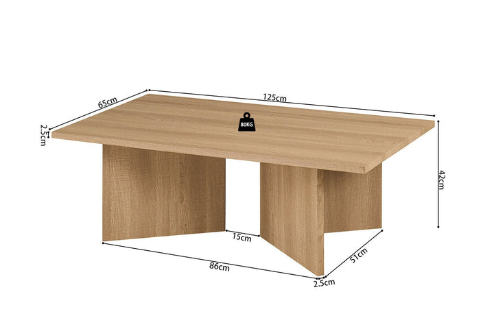 SALONTAFEL LITAR - Wow Home Eik 125x65
