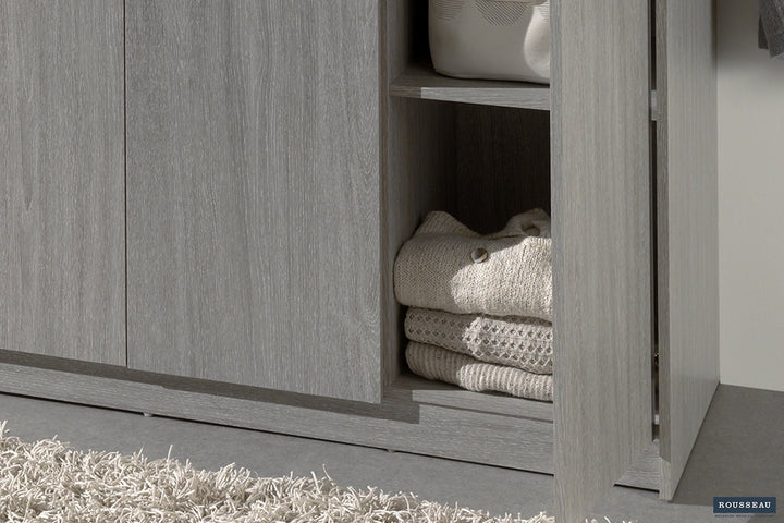 KLEDINGKAST RAY 3 DEUREN - Wow Home Grijs 117.5x180 cm