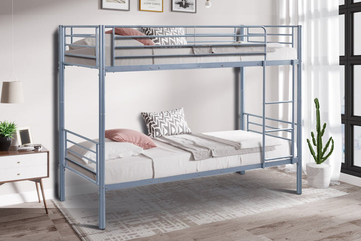 STAPELBED SAMMY SPLITSBAAR METAAL GRIJS - Wow Home Grijs 90x200