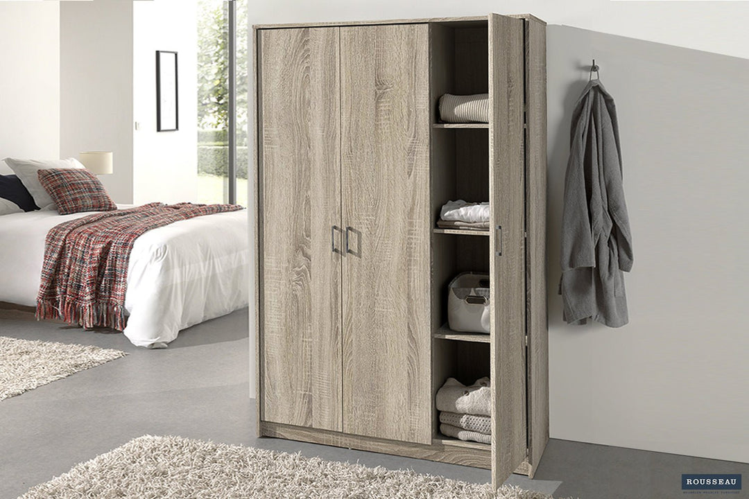 KLEDINGKAST RAY 3 DEUREN - Wow Home sonoma 117.5x180 cm