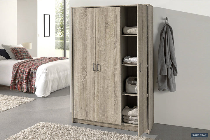 KLEDINGKAST RAY 3 DEUREN - Wow Home sonoma 117.5x180 cm