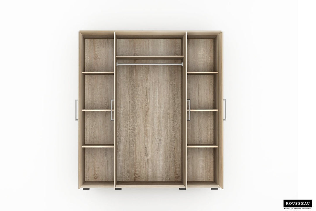 KLEDINGKAST MIKE 2 - 4 DEUREN SONOMA - Wow Home sonoma 160x183 cm