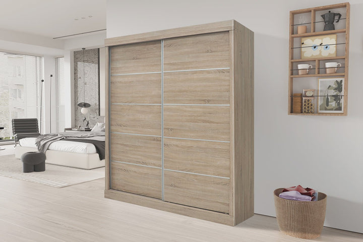 KLEDINGKAST MIKE SCHIJFDEUREN SONOMA - Wow Home sonoma 182.5x197.2 cm