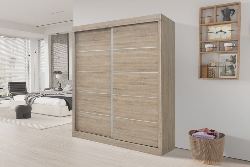 KLEDINGKAST MIKE SCHIJFDEUREN SONOMA - Wow Home sonoma 182.5x197.2 cm