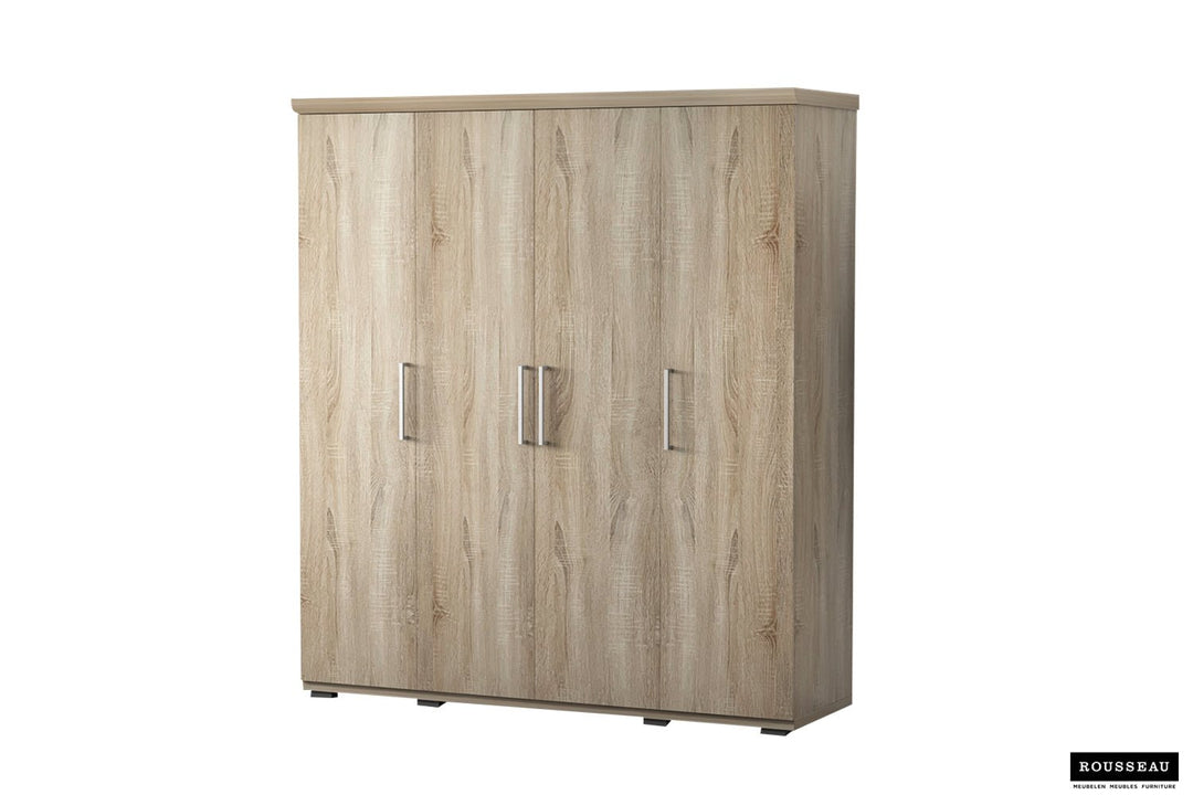 KLEDINGKAST MIKE 2 - 4 DEUREN SONOMA - Wow Home sonoma 160x183 cm
