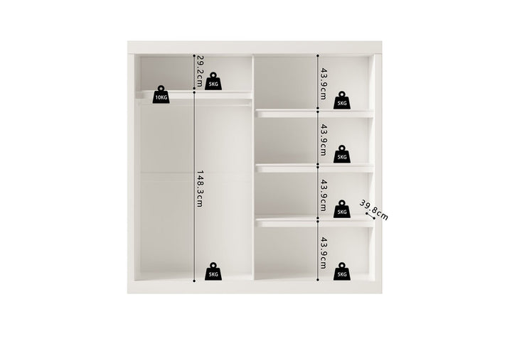 KLEDINGKAST MIKE SCHUIFDEUREN & SPIEGEL - Wow Home sonoma 182.2x197.2 cm