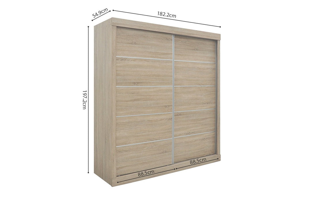 KLEDINGKAST MIKE SCHIJFDEUREN SONOMA - Wow Home sonoma 182.5x197.2 cm