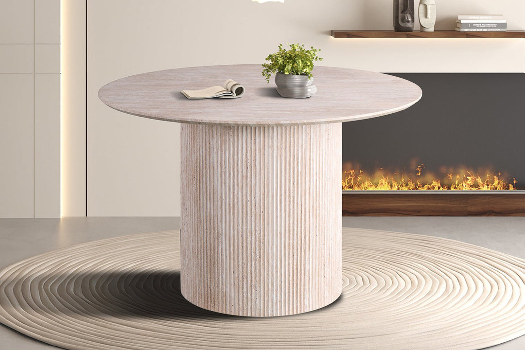 TAFEL LAGOS ROND 120Ø - Wow Home Travetin 120 DIA Rond