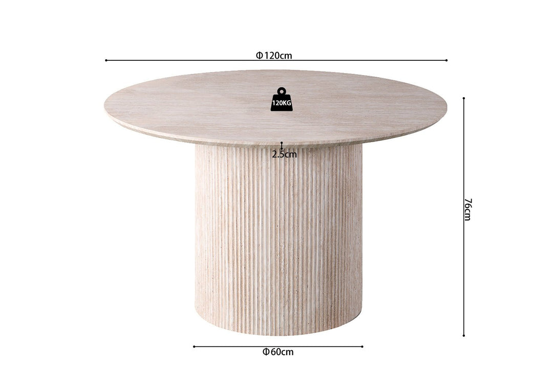 TAFEL LAGOS ROND 120Ø - Wow Home Travetin 120 DIA Rond