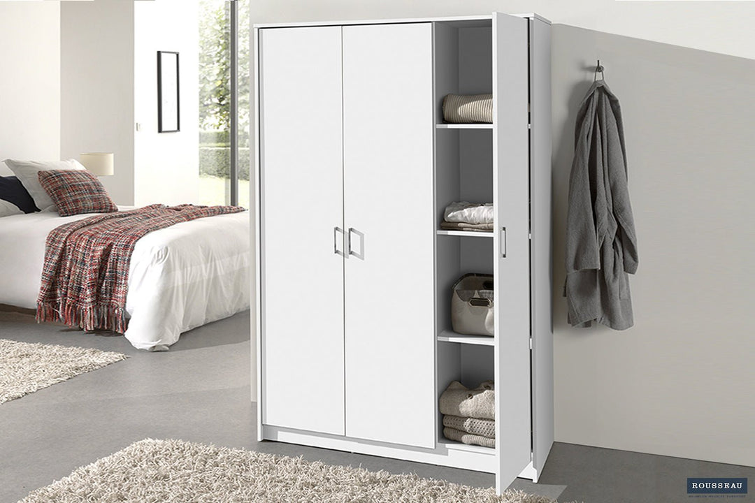 KLEDINGKAST RAY 3 DEUREN - Wow Home Wit 117.5x180 cm