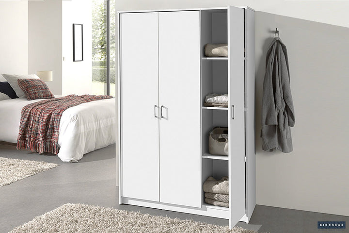 KLEDINGKAST RAY 3 DEUREN - Wow Home Wit 117.5x180 cm