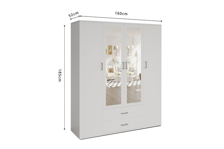 KLEDINGKAST MARC DONKERGRIJS - Wow Home Wit 160x185 cm