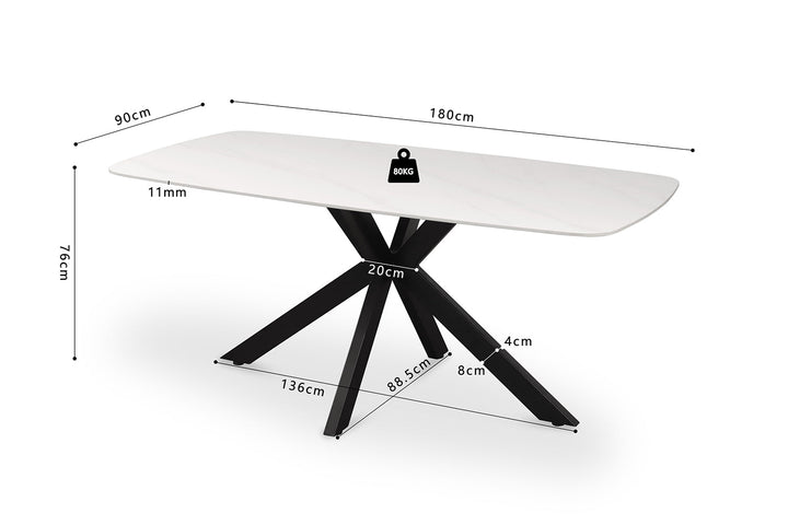 EETTAFEL APOLLO - Wow Home Wit 180X90X76